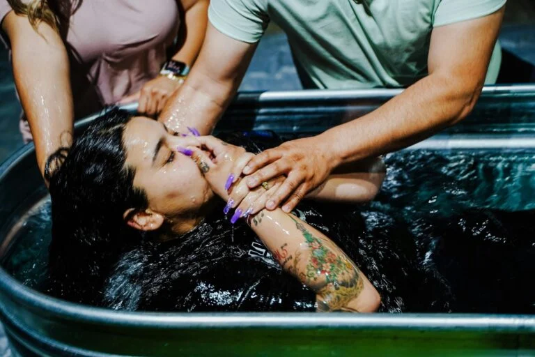 A baptism celebration at Legacy Church